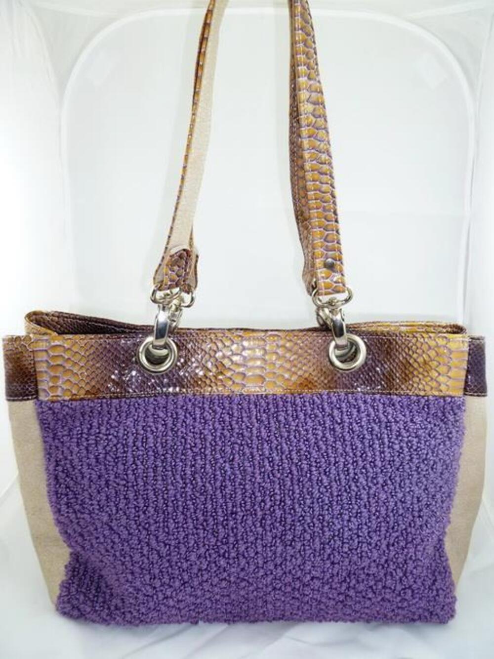 JT CARPET BAG JERRY TERRENCE USED PURPLE LARGE SHOULDER/SHOPPER BAG/TOTE